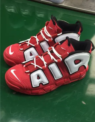 Nike Air More Uptempo Red White Black Basketball Shoes 4