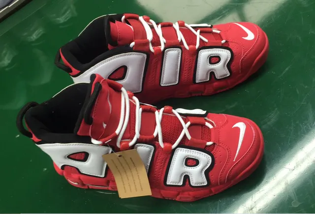 Nike Air More Uptempo Red White Black Basketball Shoes 5