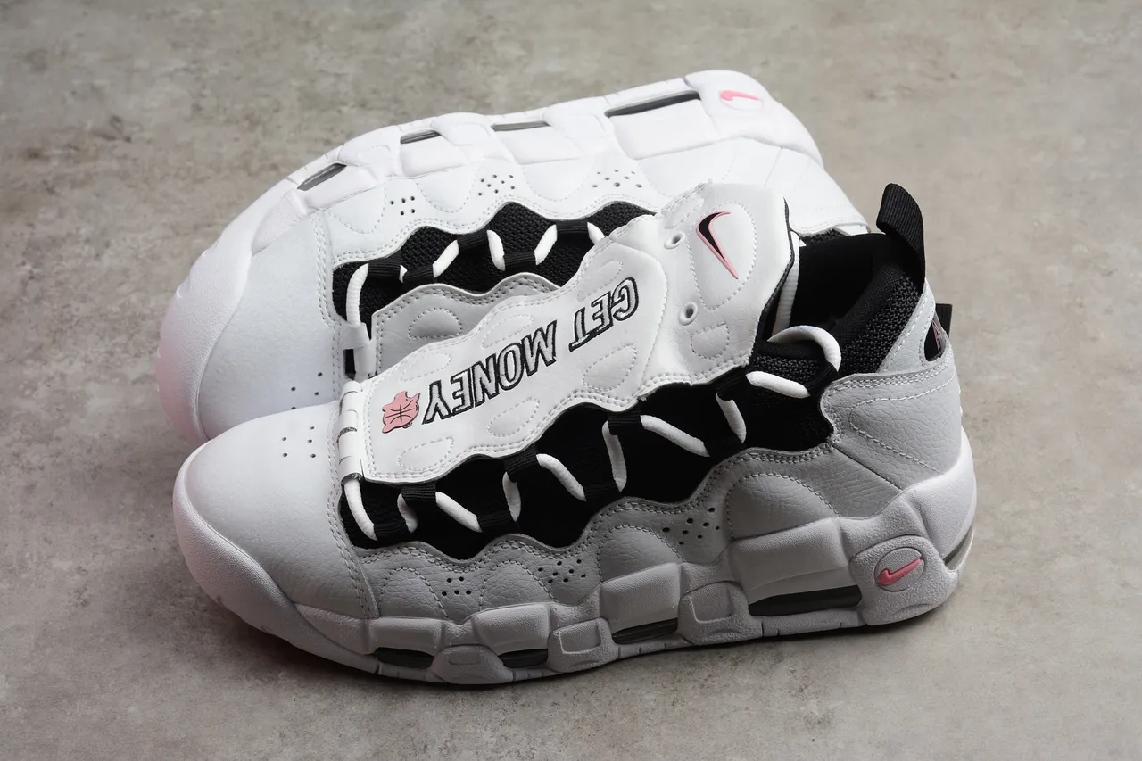 Nike Air More Uptempo Blanc Noir Rose Chaussures de Basket 7