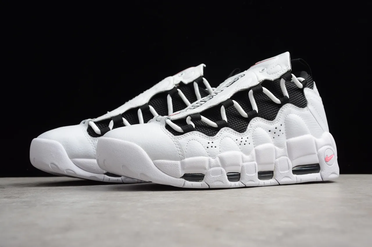 Nike Air More Uptempo Blanc Noir Rose Chaussures de Basket 8