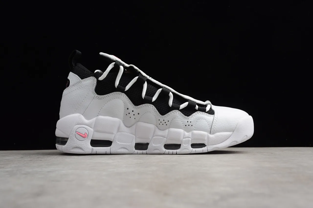 Nike Air More Uptempo Blanc Noir Rose Chaussures de Basket 12