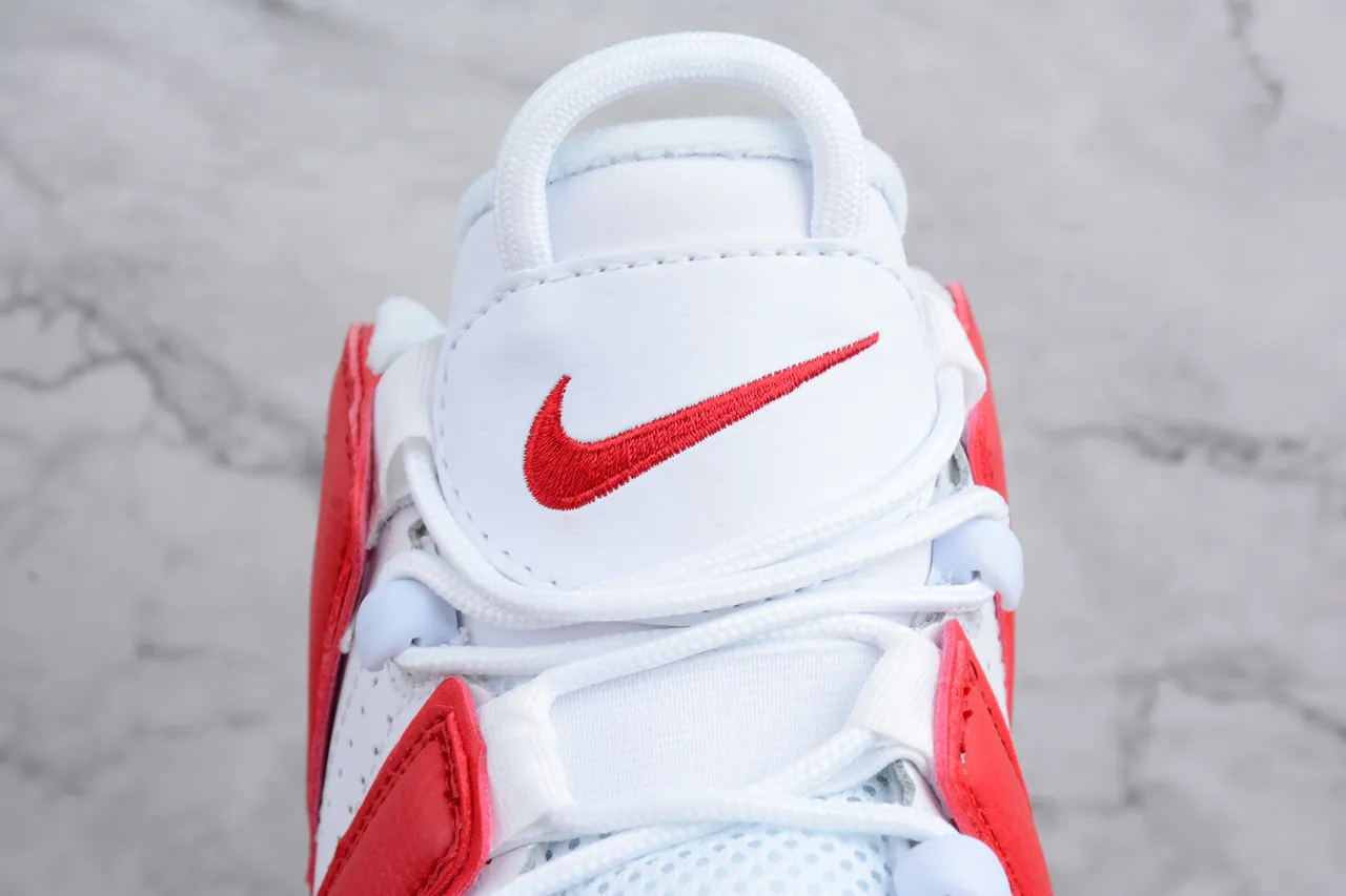 Nike Air More Uptempo White Red Basketball Shoes 3