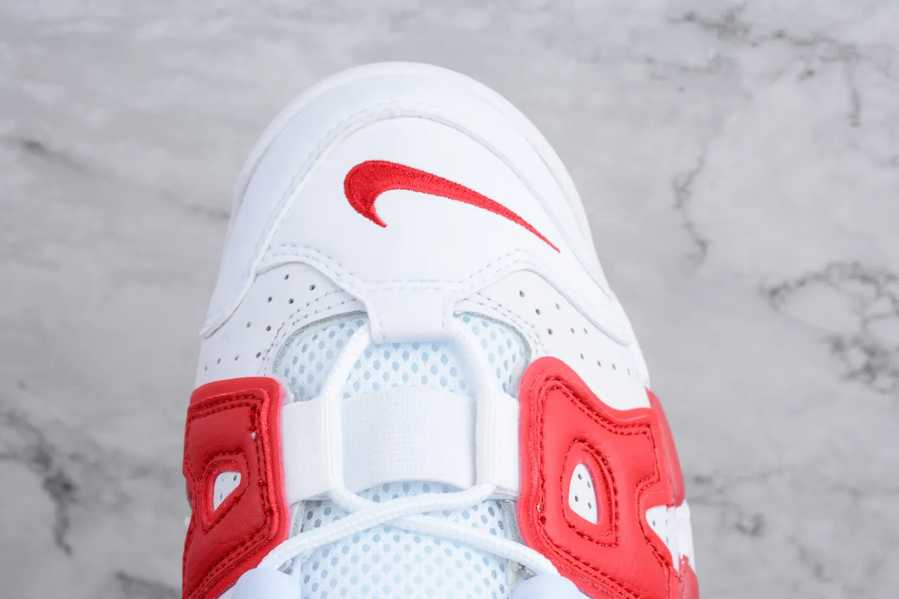 Nike Air More Uptempo White Red Basketball Shoes 4