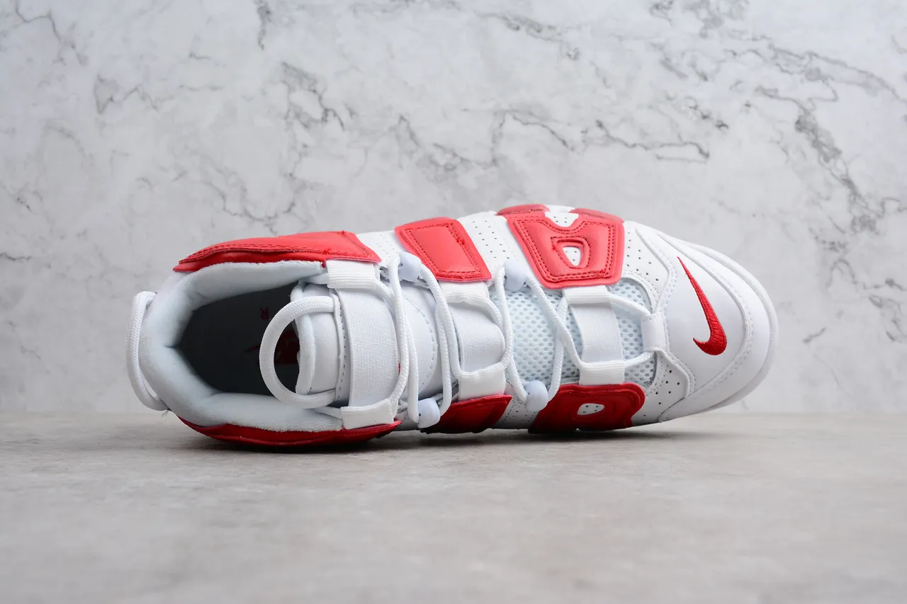 Nike Air More Uptempo White Red Basketball Shoes 7