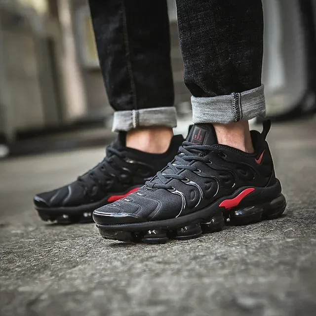 Nike Air VaporMax Plus Black Red Lifestyle Sneakers 6