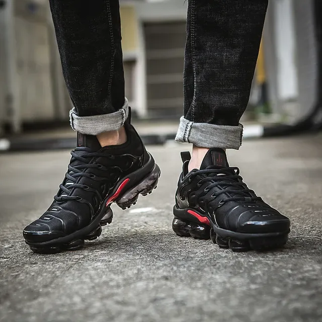 Nike Air VaporMax Plus Black Red Lifestyle Sneakers 7
