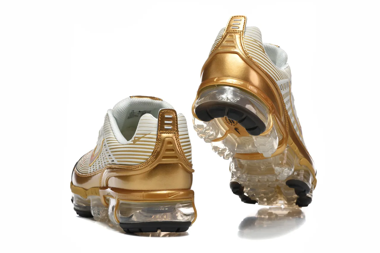 Nike Air VaporMax Plus Gold and White Lifestyle Sneakers 2