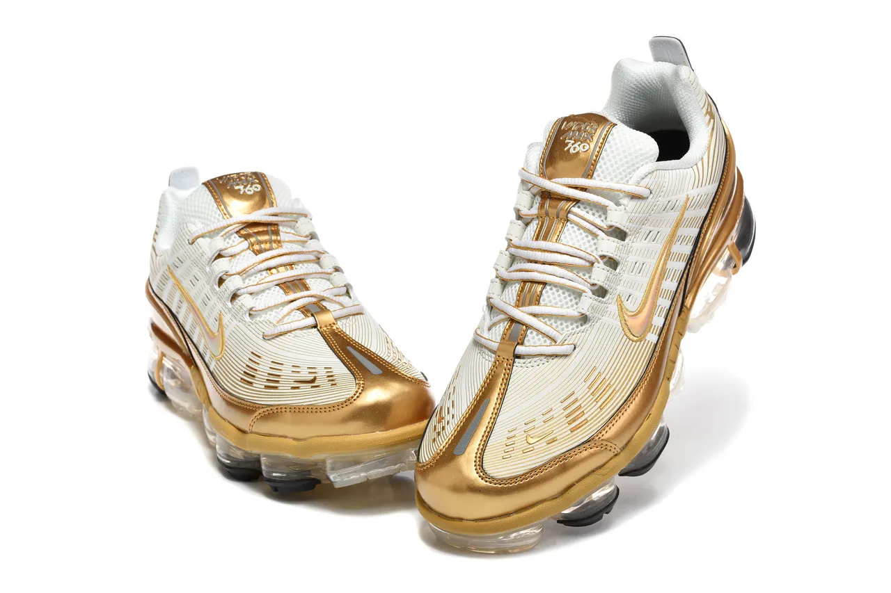 Nike Air VaporMax Plus Gold and White Lifestyle Sneakers 3