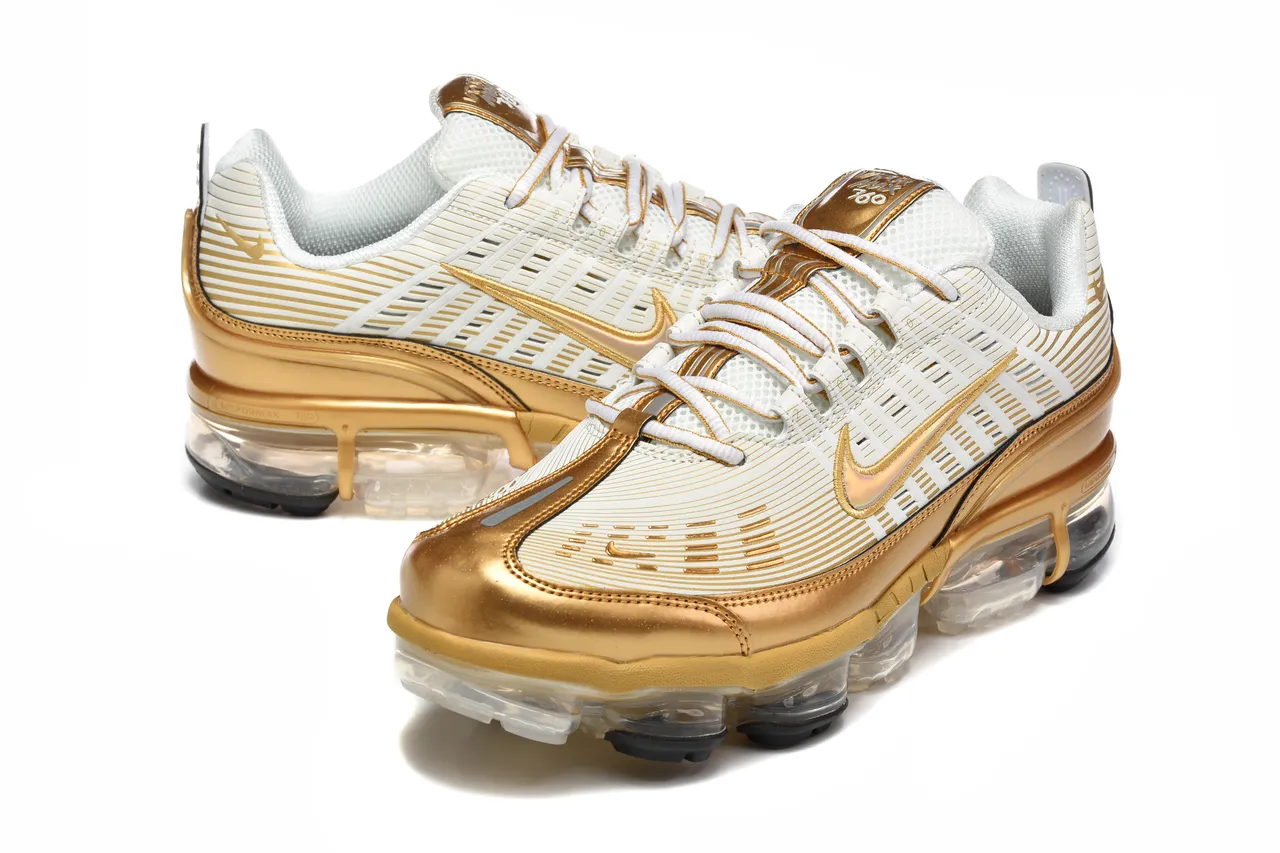 Nike Air VaporMax Plus Gold and White Lifestyle Sneakers 4