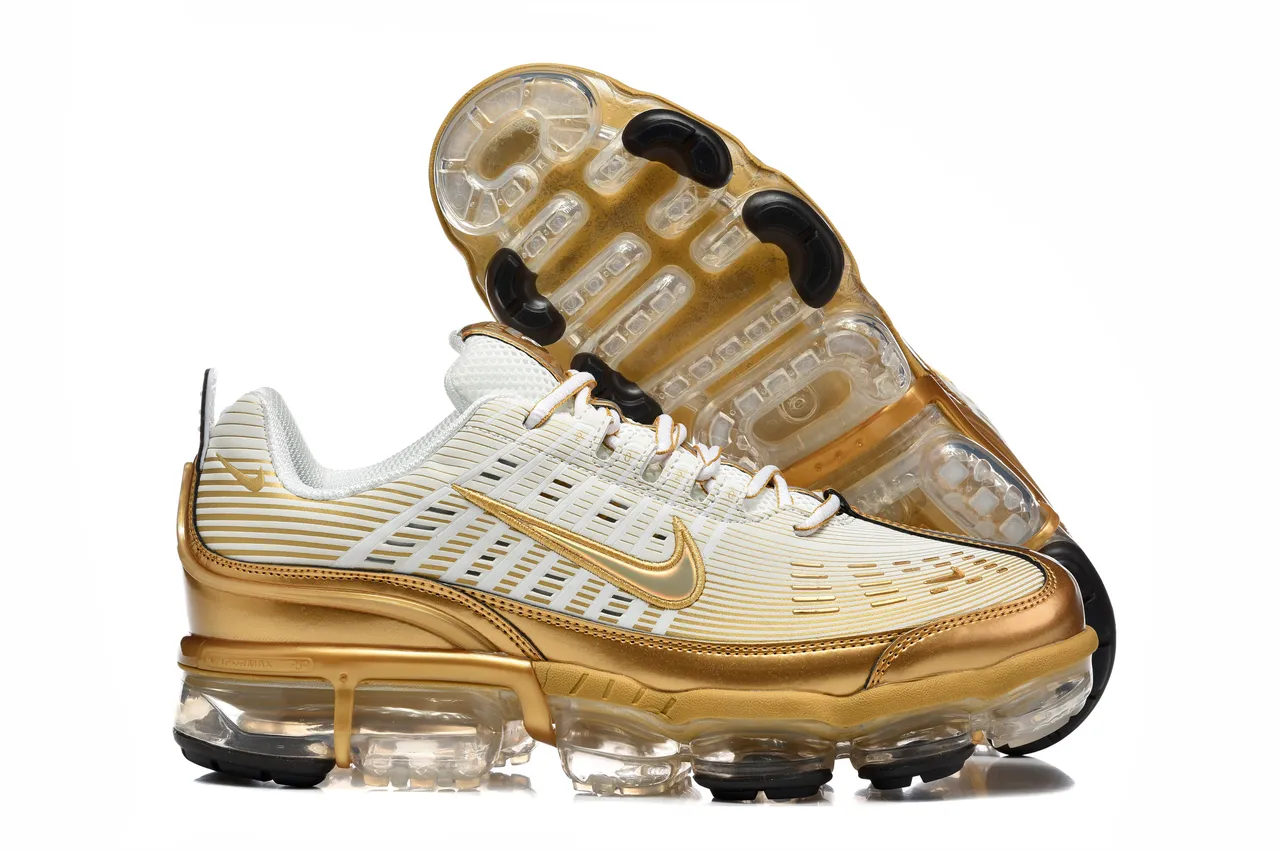 Nike Air VaporMax Plus Gold and White Lifestyle Sneakers 5