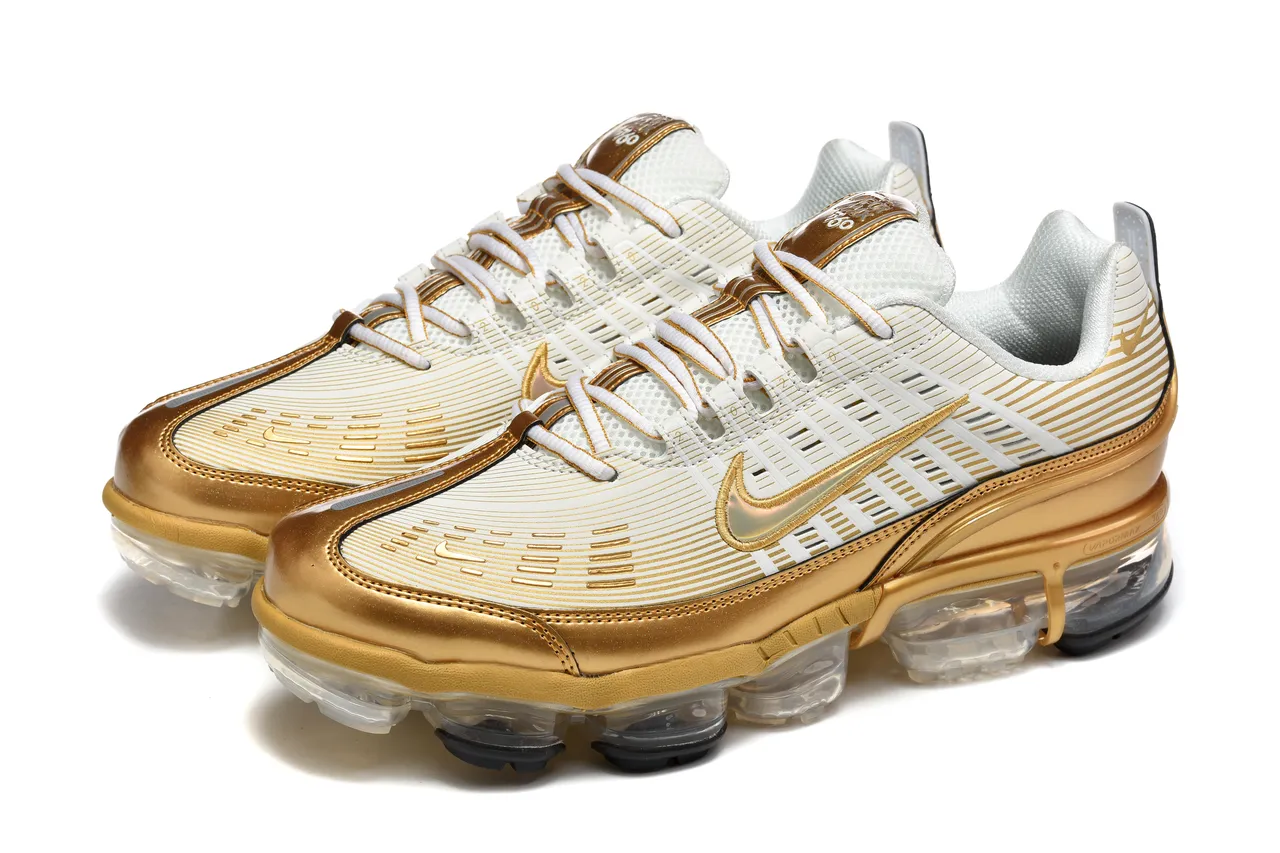 Nike Air VaporMax Plus Gold and White Lifestyle Sneakers 6