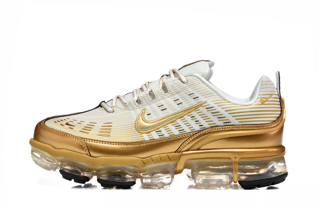 Nike Air VaporMax Plus Gold and White Lifestyle Sneakers 7