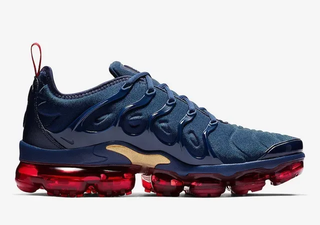 Nike Air VaporMax Plus Chaussures Lifestyle Bleu Marine et Rouge 3