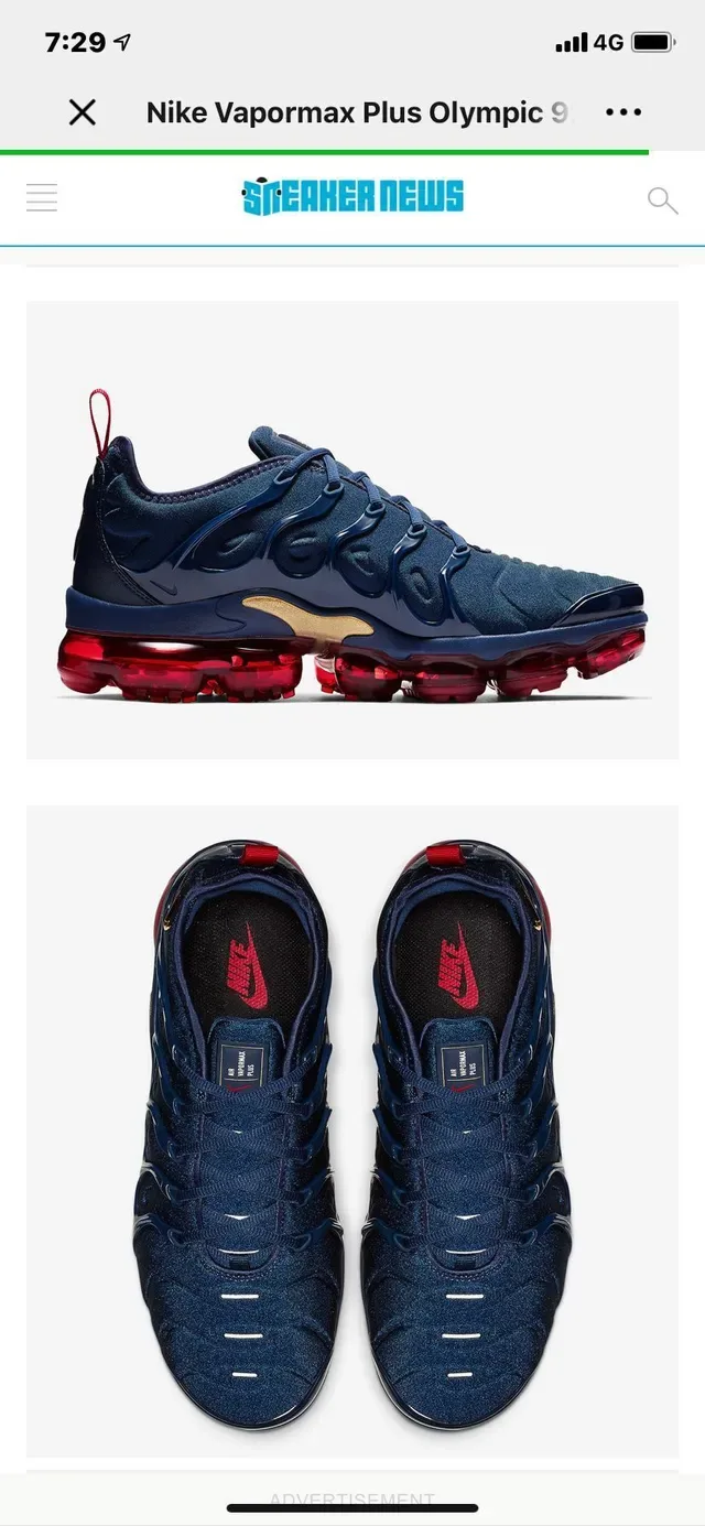 Nike Air VaporMax Plus Chaussures Lifestyle Bleu Marine et Rouge 7