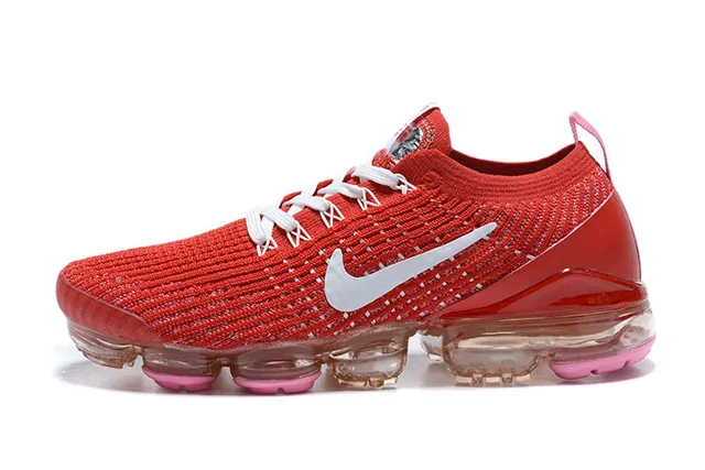Nike Air VaporMax Tênis de corrida vermelhos brancos rosados 3