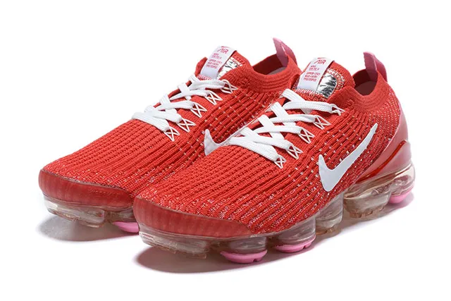 Nike Air VaporMax Tênis de corrida vermelhos brancos rosados 4