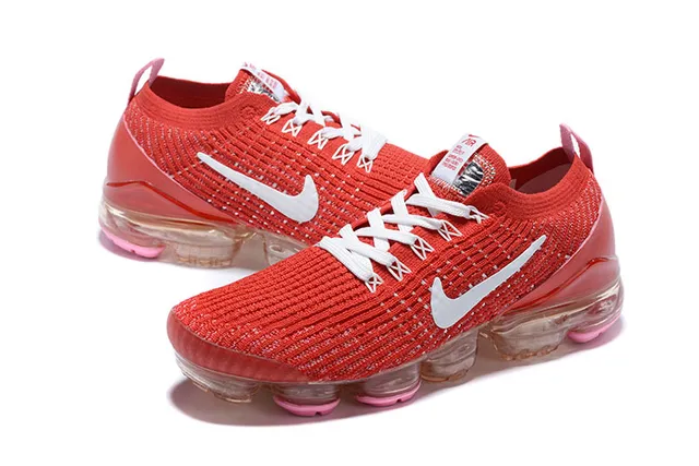Nike Air VaporMax Tênis de corrida vermelhos brancos rosados 5