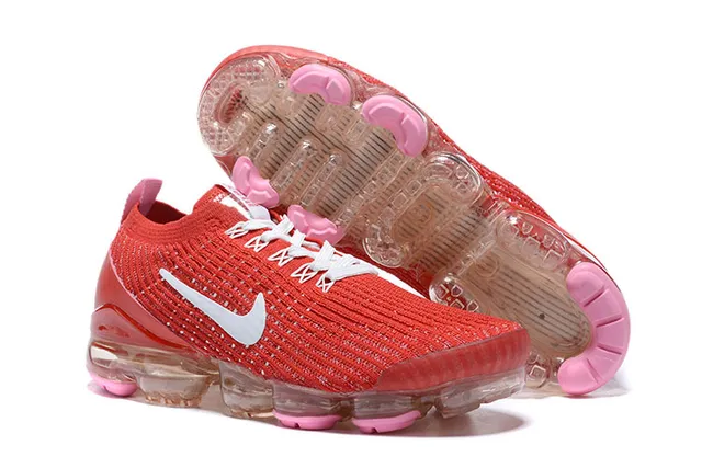 Nike Air VaporMax Tênis de corrida vermelhos brancos rosados 7