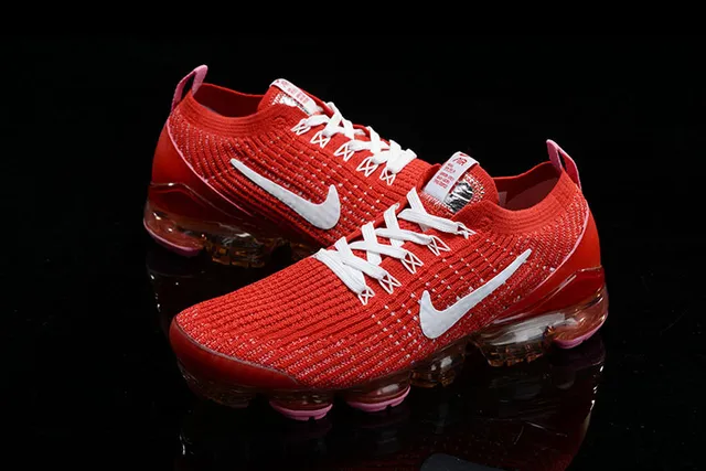 Nike Air VaporMax Tênis de corrida vermelhos brancos rosados 12