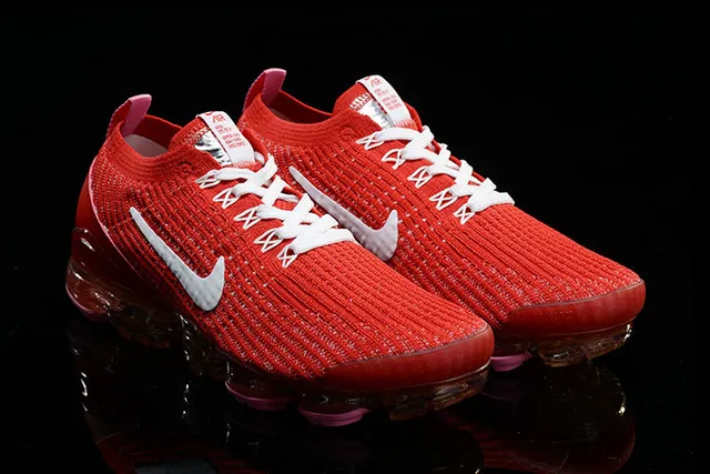 Nike Air VaporMax Tênis de corrida vermelhos brancos rosados 14
