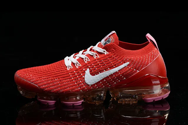 Nike Air VaporMax Tênis de corrida vermelhos brancos rosados 15