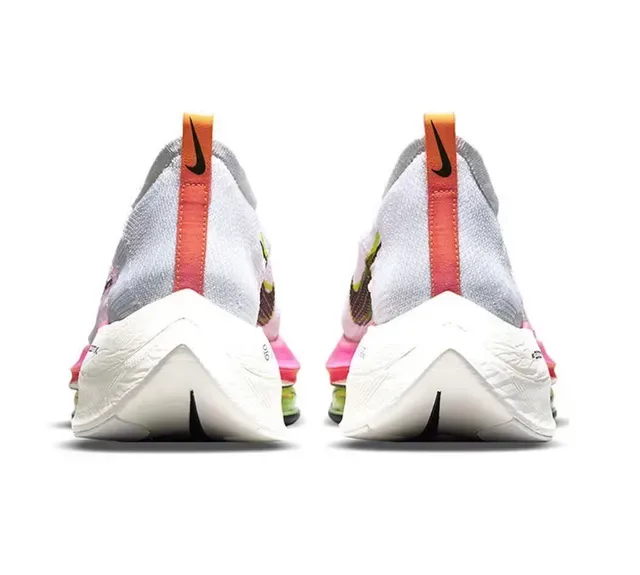 Nike Air Zoom Alphafly Chaussures de course blanc rose upper en knit ingénierie longueur complète mousse ZoomX 4