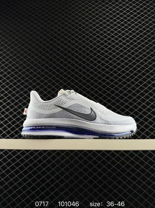 Nike Air Zoom Gray Blue Knit Mesh Upper Visible Unit Running Shoes 2