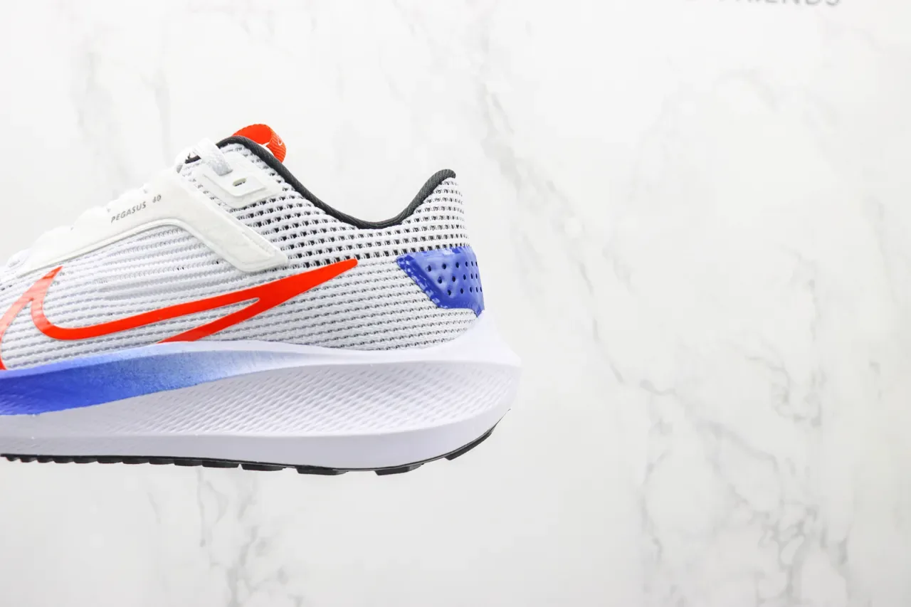 Nike Air Zoom Pegasus 40 সাদা কমলা নীল রানিং জুতো 7