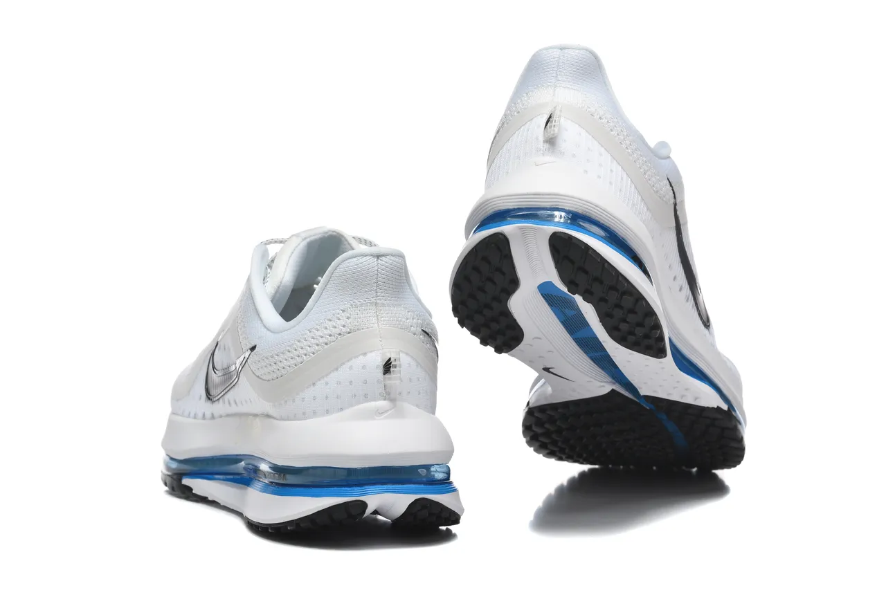 Nike Air Zoom Pegasus Blanc Bleu Haut en Maille Ingénierie Unité Visible de Longueur Complète Chaussures de Course 2