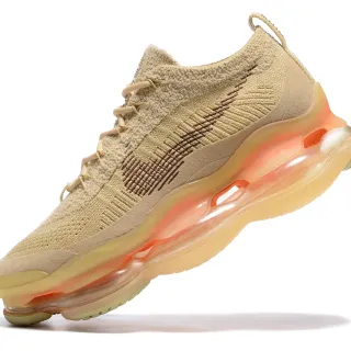 Nike Beige and Orange Translucent Midsole Knit Lifestyle Sneaker