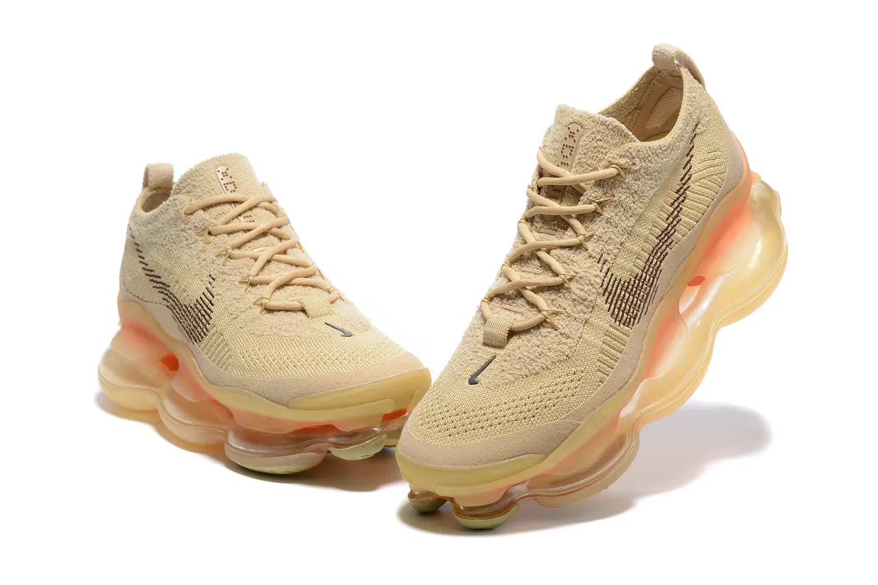 Nike Beige and Orange Translucent Midsole Knit Lifestyle Sneaker 3