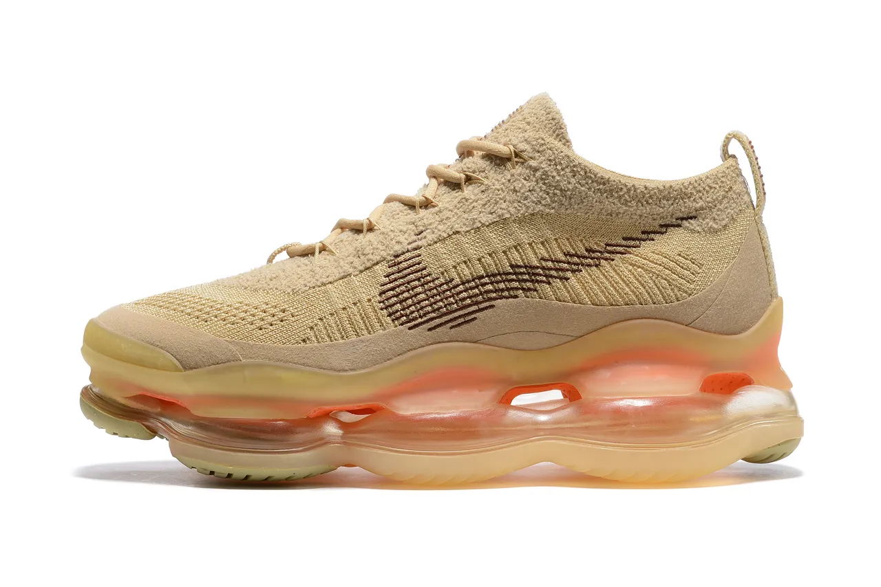 Nike Beige and Orange Translucent Midsole Knit Lifestyle Sneaker 4