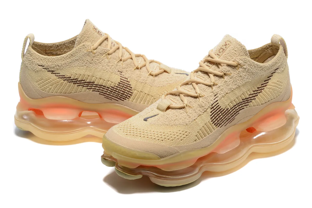 Nike Beige and Orange Translucent Midsole Knit Lifestyle Sneaker 5