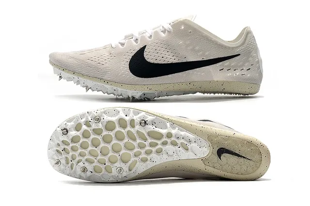 Nike Beige Black Engineered Knit Upper Honeycomb Plate Running Shoes 7