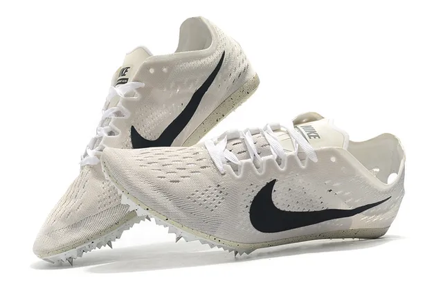 Nike Beige Black Engineered Knit Upper Honeycomb Plate Running Shoes 12