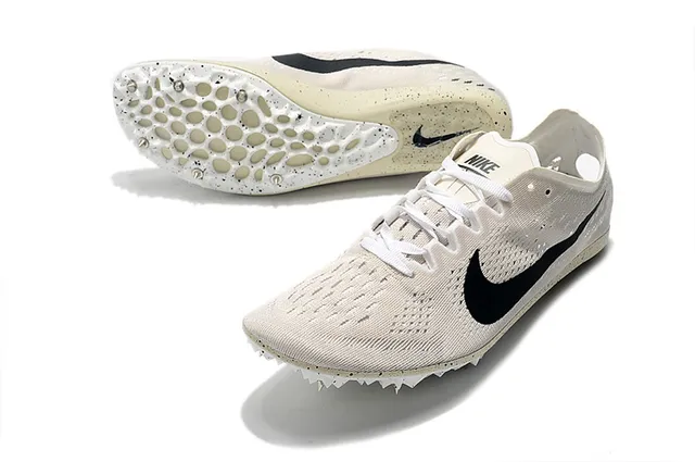Nike Beige Black Engineered Knit Upper Honeycomb Plate Running Shoes 13