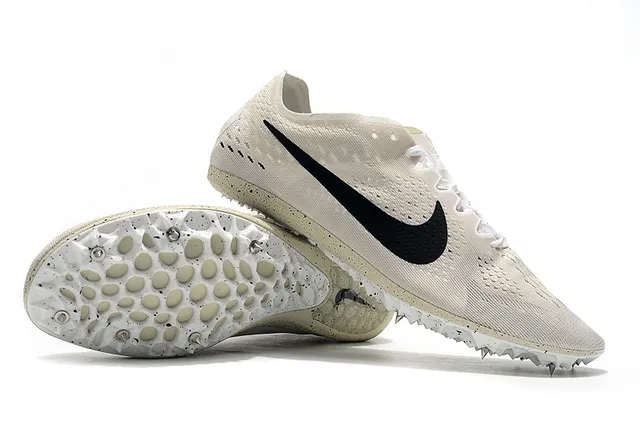 Nike Beige Black Engineered Knit Upper Honeycomb Plate Running Shoes 14