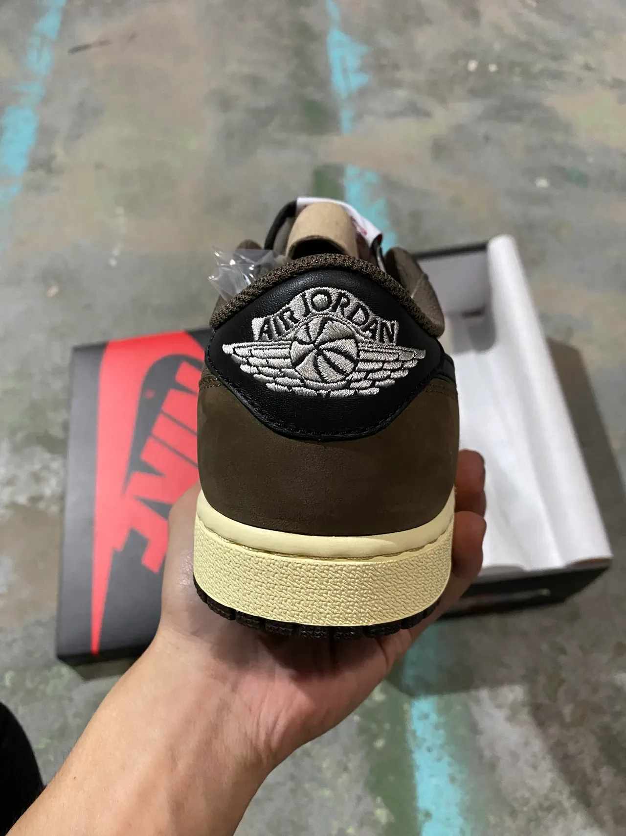 Nike Bege Preto Low-Top Silhueta Layered Couro E Camurça Superior Tênis Lifestyle 6