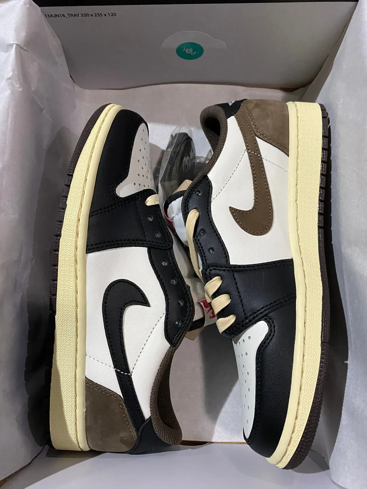Nike Bege Preto Low-Top Silhueta Layered Couro E Camurça Superior Tênis Lifestyle 7