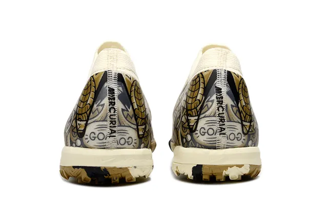 Nike beige noir col chaussette Flyknit empeigne pelouse football chaussures 4