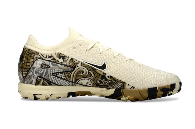 Nike beige noir col chaussette Flyknit empeigne pelouse football chaussures 7