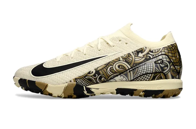 Nike beige noir col chaussette Flyknit empeigne pelouse football chaussures 8