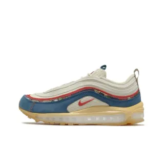 Nike Beige Blue Layered Wave-Pattern Upper Visible Air Unit Lifestyle Sneakers