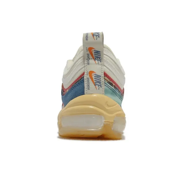 Nike Beige Blue Layered Wave-Pattern Upper Visible Air Unit Lifestyle Sneakers 6