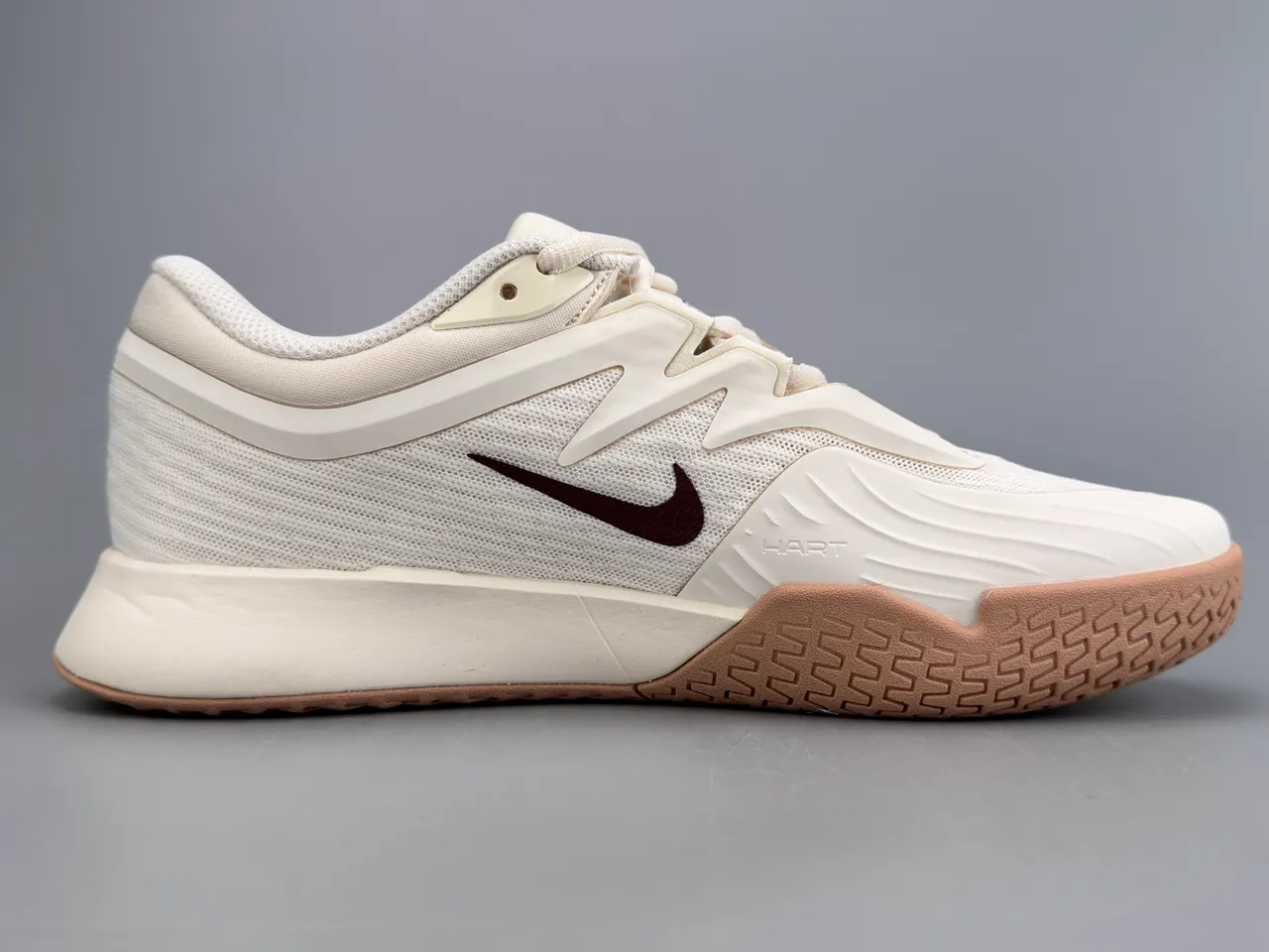 Nike Beige Burgundy Mesh Upper Synthetic Cage Overlay Lifestyle Sneakers 10