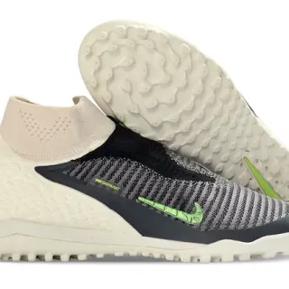 Nike বেইজ গ্রিন সক-ফিট নিট আপার টেক্সচার্ড অফ-হোয়াইট ফোরফুট আর্সিফিশিয়াল গ্রাস ফুটবল জুতা