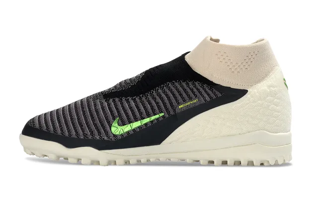 Nike Beige Vert Chaussures de Football Sock-Fit Tige Tricotée Texturée Avant-Pied Blanc Gazon Artificiel 2