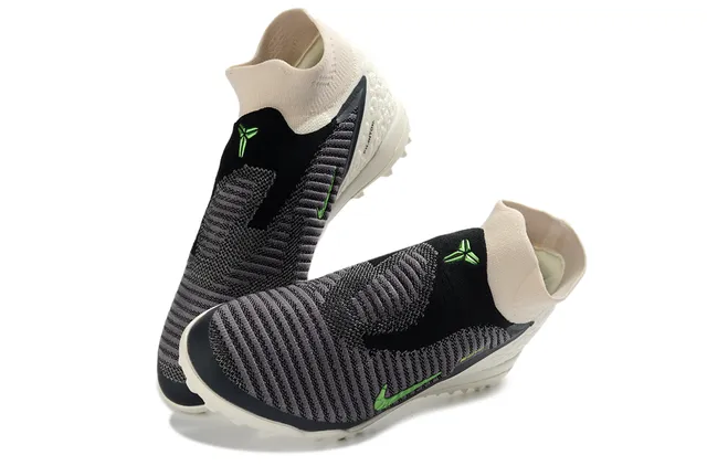 Nike Beige Vert Chaussures de Football Sock-Fit Tige Tricotée Texturée Avant-Pied Blanc Gazon Artificiel 3