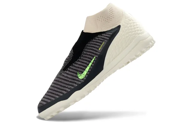 Nike Beige Vert Chaussures de Football Sock-Fit Tige Tricotée Texturée Avant-Pied Blanc Gazon Artificiel 5