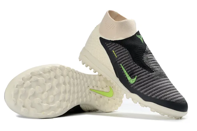Nike Beige Vert Chaussures de Football Sock-Fit Tige Tricotée Texturée Avant-Pied Blanc Gazon Artificiel 6